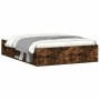 Smoked oak double bed frame 135x190 cm by vidaXL, Beds and slatted bases - Ref: Foro24-3203912, Price: 139,04 €, Discount: %
