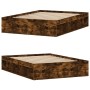 Smoked oak double bed frame 135x190 cm by vidaXL, Beds and slatted bases - Ref: Foro24-3203912, Price: 139,04 €, Discount: %