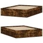 Smoked oak double bed frame 135x190 cm by vidaXL, Beds and slatted bases - Ref: Foro24-3203912, Price: 136,38 €, Discount: %