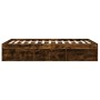 Smoked oak double bed frame 135x190 cm by vidaXL, Beds and slatted bases - Ref: Foro24-3203912, Price: 139,04 €, Discount: %