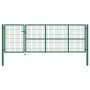 Puerta de valla de jardín con postes acero verde 350x100 cm de vidaXL, Puertas de jardín - Ref: Foro24-142569, Precio: 379,70...