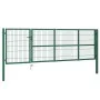 Puerta de valla de jardín con postes acero verde 350x100 cm de vidaXL, Puertas de jardín - Ref: Foro24-142569, Precio: 379,70...