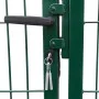Puerta de valla de jardín con postes acero verde 350x100 cm de vidaXL, Puertas de jardín - Ref: Foro24-142569, Precio: 379,70...