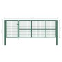 Gartenzauntor mit grünen Stahlpfosten 350x100 cm von vidaXL, Gartentore - Ref: Foro24-142569, Preis: 395,39 €, Rabatt: %