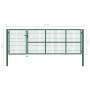 Puerta de valla de jardín con postes acero verde 350x100 cm de vidaXL, Puertas de jardín - Ref: Foro24-142569, Precio: 379,70...