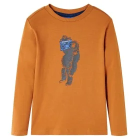 Dunkelockerfarbenes, langärmliges Kinder-T-Shirt 116 von vidaXL, Kinder-T-Shirts - Ref: Foro24-13461, Preis: 7,79 €, Rabatt: %