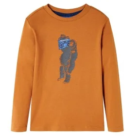 Dunkelockerfarbenes, langärmliges Kinder-T-Shirt 140 von vidaXL, Kinder-T-Shirts - Ref: Foro24-13463, Preis: 7,79 €, Rabatt: %
