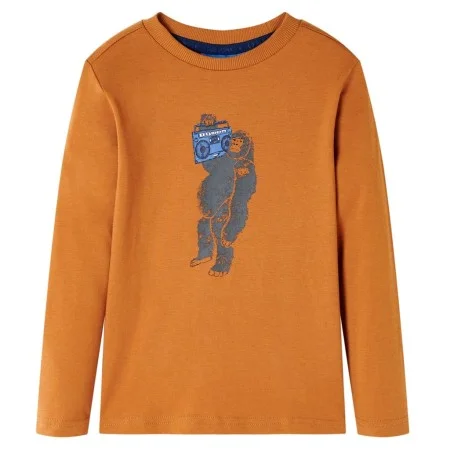 Dunkelockerfarbenes, langärmliges Kinder-T-Shirt 140 von vidaXL, Kinder-T-Shirts - Ref: Foro24-13463, Preis: 7,79 €, Rabatt: %