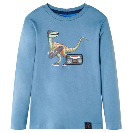 Langarm-T-Shirt für Kinder mittelblau 116 von vidaXL, Kinder-T-Shirts - Ref: Foro24-12846, Preis: 8,45 €, Rabatt: %