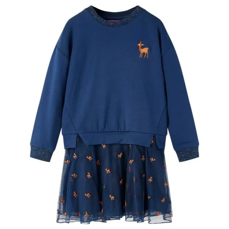 Vestido infantil de manga larga azul marino 104 de vidaXL, Vestidos de niños - Ref: Foro24-14195, Precio: 15,57 €, Descuento: %