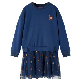 Vestido infantil de manga larga azul marino 128 de vidaXL, Vestidos de niños - Ref: Foro24-14197, Precio: 15,73 €, Descuento: %