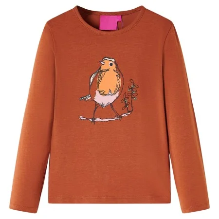 Langarm-T-Shirt für Kinder in der Farbe Cognac 128 von vidaXL, Kinder-T-Shirts - Ref: Foro24-14342, Preis: 8,06 €, Rabatt: %