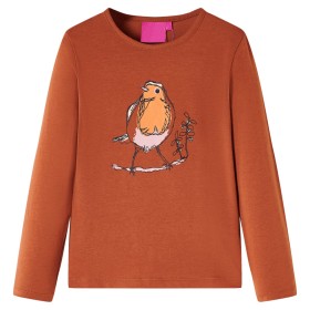 Camiseta infantil de manga larga color coñac 104 de vidaXL, Camisetas para niños - Ref: Foro24-14340, Precio: 8,13 €