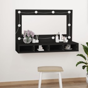 Möbel mit Spiegel und schwarzer LED 90x31,5x62 cm von vidaXL, Badezimmerwaschtische - Ref: Foro24-833488, Preis: 56,36 €, Rab...