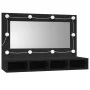 Mueble con espejo y LED negro 90x31,5x62 cm de vidaXL, Tocadores de baño - Ref: Foro24-833488, Precio: 55,78 €, Descuento: %