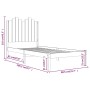 Estructura de cama individual pequeña sin colchón madera blanco