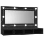 Mueble con espejo y LED negro 90x31,5x62 cm de vidaXL, Tocadores de baño - Ref: Foro24-833488, Precio: 55,78 €, Descuento: %