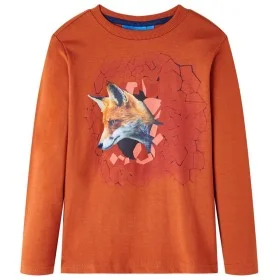 Children's long-sleeved t-shirt in light brick color 128 by vidaXL, Kids T-shirts - Ref: Foro24-13352, Price: 10,10 €, Discou...