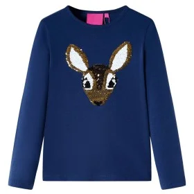 Marineblaues Langarm-T-Shirt für Kinder 116 von vidaXL, Kinder-T-Shirts - Ref: Foro24-14181, Preis: 8,98 €, Rabatt: %