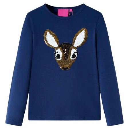 Marineblaues Langarm-T-Shirt für Kinder 116 von vidaXL, Kinder-T-Shirts - Ref: Foro24-14181, Preis: 8,98 €, Rabatt: %