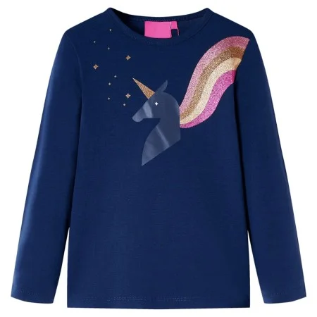 Marineblaues Langarm-T-Shirt für Kinder 116 von vidaXL, Kinder-T-Shirts - Ref: Foro24-14291, Preis: 8,85 €, Rabatt: %