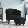 Black velvet armchair with stool by vidaXL, Armchairs - Ref: Foro24-356479, Price: 202,37 €, Discount: %