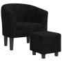 Schwarzer Samtsessel mit Hocker von vidaXL, Sessel - Ref: Foro24-356479, Preis: 180,48 €, Rabatt: %