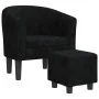 Schwarzer Samtsessel mit Hocker von vidaXL, Sessel - Ref: Foro24-356479, Preis: 202,37 €, Rabatt: %