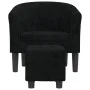 Black velvet armchair with stool by vidaXL, Armchairs - Ref: Foro24-356479, Price: 202,37 €, Discount: %