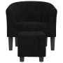 Schwarzer Samtsessel mit Hocker von vidaXL, Sessel - Ref: Foro24-356479, Preis: 180,48 €, Rabatt: %