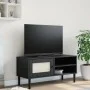 Mueble de TV SENJA aspecto ratán madera pino negro 106x40x49 cm de vidaXL, Muebles TV - Ref: Foro24-358042, Precio: 75,21 €, ...