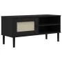 Mueble de TV SENJA aspecto ratán madera pino negro 106x40x49 cm de vidaXL, Muebles TV - Ref: Foro24-358042, Precio: 75,21 €, ...