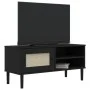 Mueble de TV SENJA aspecto ratán madera pino negro 106x40x49 cm de vidaXL, Muebles TV - Ref: Foro24-358042, Precio: 75,21 €, ...
