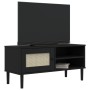 Mueble de TV SENJA aspecto ratán madera pino negro 106x40x49 cm de vidaXL, Muebles TV - Ref: Foro24-358042, Precio: 75,93 €, ...