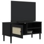 Mueble de TV SENJA aspecto ratán madera pino negro 106x40x49 cm de vidaXL, Muebles TV - Ref: Foro24-358042, Precio: 75,93 €, ...