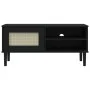Mueble de TV SENJA aspecto ratán madera pino negro 106x40x49 cm de vidaXL, Muebles TV - Ref: Foro24-358042, Precio: 75,21 €, ...