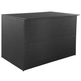 Caja de almacenaje jardín 150x100x100 cm ratán sintético negro