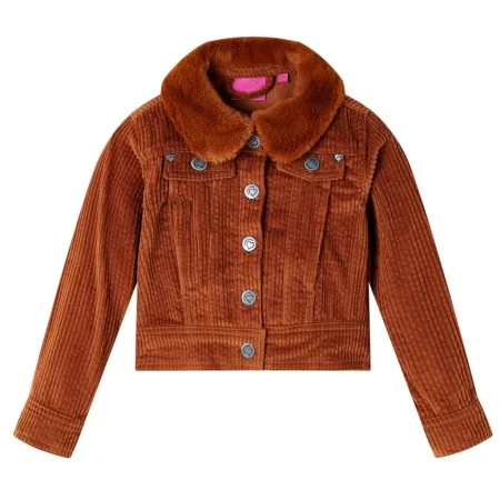 Cognacfarbene Cord-Kinderjacke 140 von vidaXL, Oberbekleidung für Kinder - Ref: Foro24-13913, Preis: 13,53 €, Rabatt: %