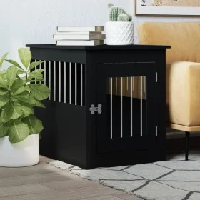 Schwarzer Hundekäfig aus Holzwerkstoff, 55 x 75 x 65 cm von vidaXL, Hundehütten - Ref: Foro24-838317, Preis: 89,41 €, Rabatt: %