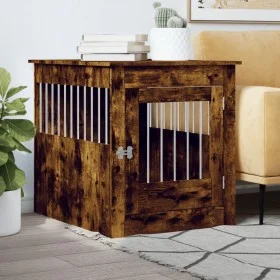 Hundekäfig aus Holzwerkstoff, geräucherte Eiche, 64,5 x 80 x 71 cm von vidaXL, Hundehütten - Ref: Foro24-838334, Preis: 97,93...