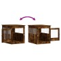 Hundekäfig aus Holzwerkstoff, geräucherte Eiche, 64,5 x 80 x 71 cm von vidaXL, Hundehütten - Ref: Foro24-838334, Preis: 92,99...