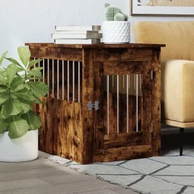 Smoked oak engineered wood dog cage 55x75x65 cm by vidaXL, Dog kennels - Ref: Foro24-838320, Price: 82,07 €, Discount: %