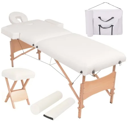 Massageliege und Klapphocker 2 Zonen 10 cm weiß von vidaXL, Massageliegen - Ref: Foro24-110154, Preis: 260,51 €, Rabatt: %