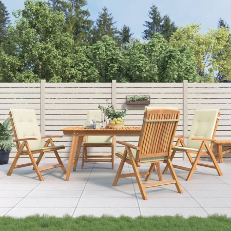 Reclining garden chairs and cushions 4 pcs solid teak wood by vidaXL, Garden chairs - Ref: Foro24-3196465, Price: 654,30 €, D...