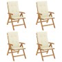 Liegestühle und Kissen 4 Stück massives Teakholz von vidaXL, Gartenstühle - Ref: Foro24-3196465, Preis: 654,30 €, Rabatt: %