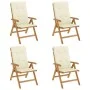 Reclining garden chairs and 4 solid teak wood cushions by vidaXL, Garden chairs - Ref: Foro24-3196465, Price: 659,44 €, Disco...
