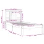 Solid wood bed frame 90x190 cm by vidaXL, Beds and slatted bases - Ref: Foro24-3105370, Price: 82,16 €, Discount: %