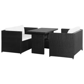 3-piece garden furniture set and black synthetic rattan cushions by vidaXL, Garden sets - Ref: Foro24-43913, Price: 334,73 €,...