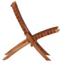Folding chair with brown genuine leather cross stripes by vidaXL, Folding stools and chairs - Ref: Foro24-246365, Price: 180,...