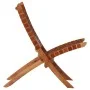 Folding chair with brown genuine leather cross stripes by vidaXL, Folding stools and chairs - Ref: Foro24-246365, Price: 178,...